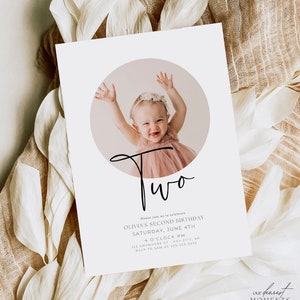 Second Birthday Invitation 2nd Birthday Party Invite Boho Two Year Old Birthday Invitation Editable Digital Second Birthday Invite for Girl