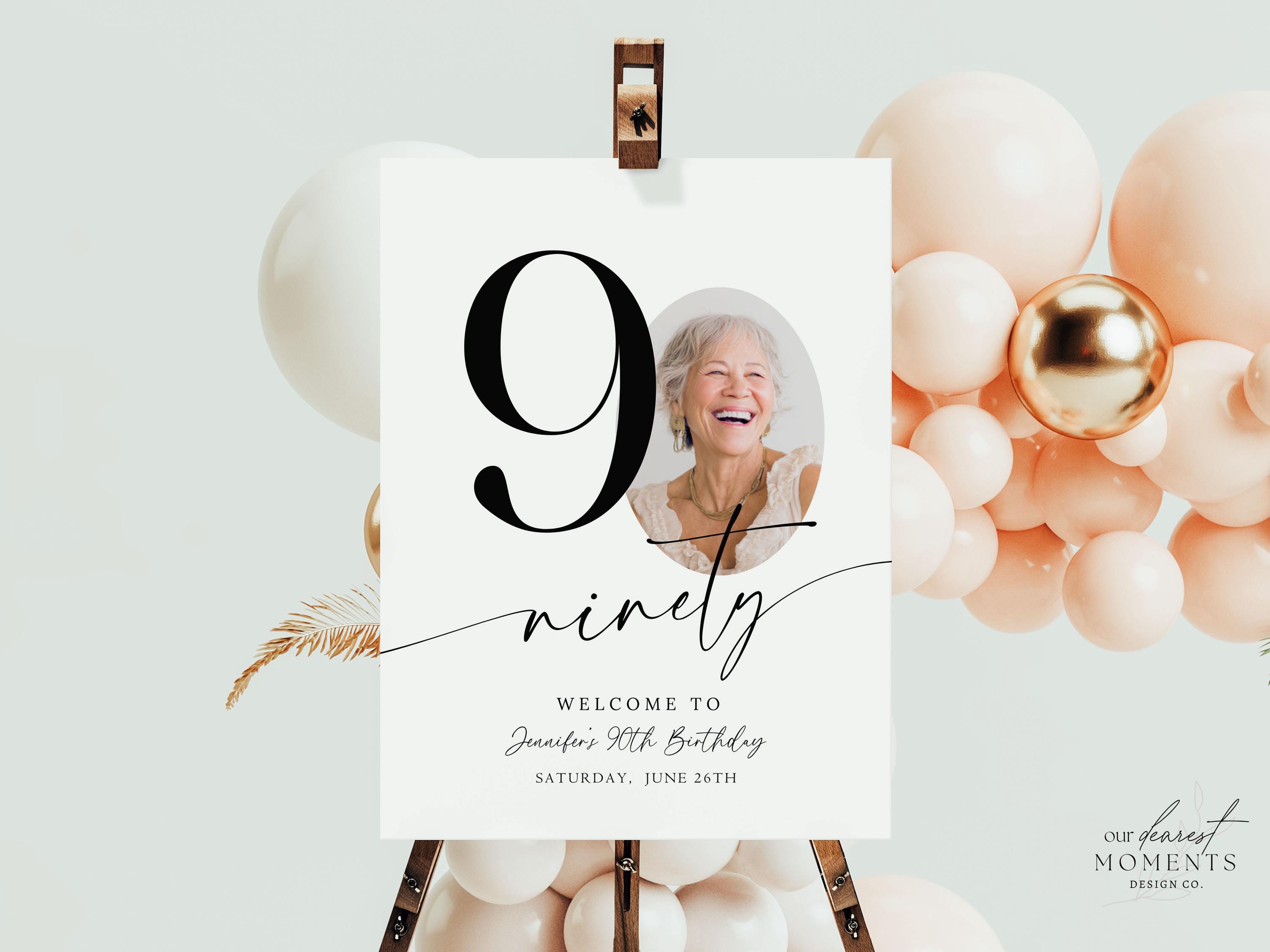 EDITABLE 90th Birthday Welcome Sign Look Who's 90 Welcome Poster ...