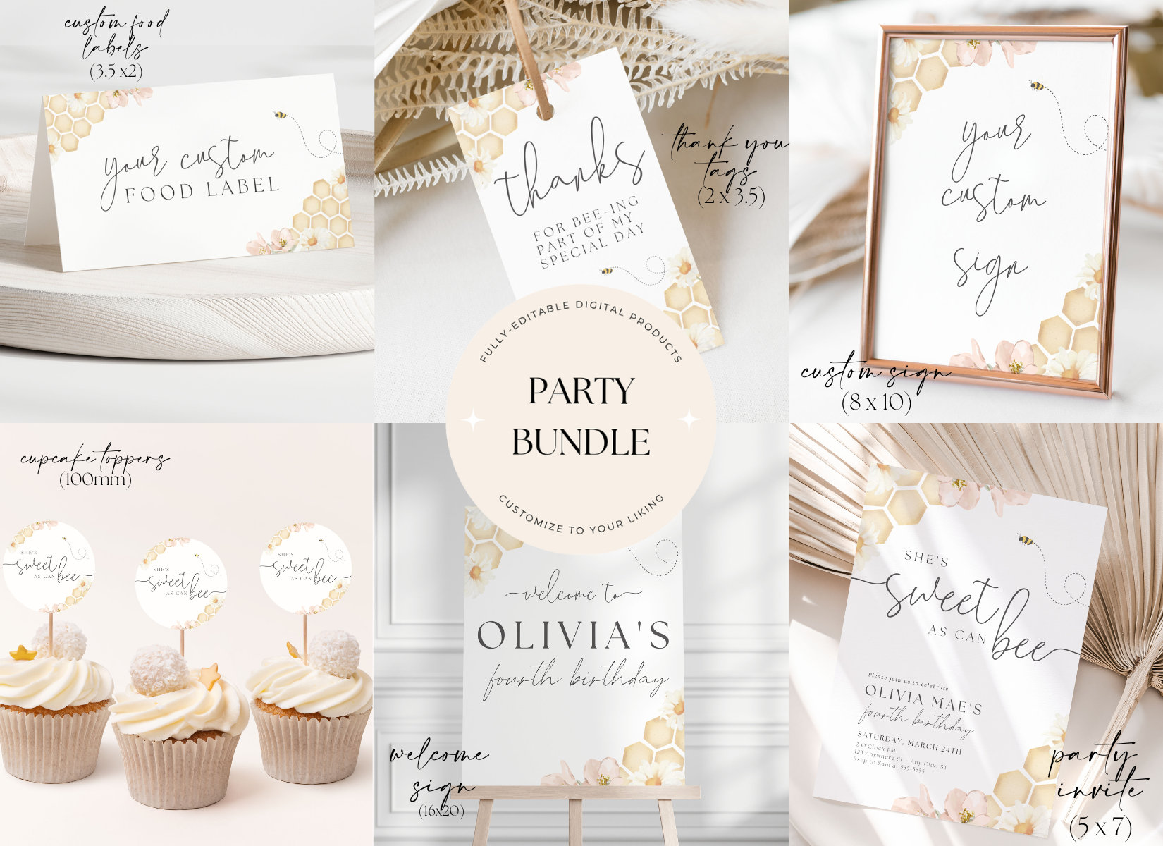 First Bee Day Birthday Bundle 1st Bee-Day Party Bundle First Birthday ...