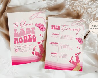 Let's Go Girls Bachelorette Party Invitation Itinerary Template Nashville Bachelorette Nash Bash Weekend Invite Last Rodeo Country Western