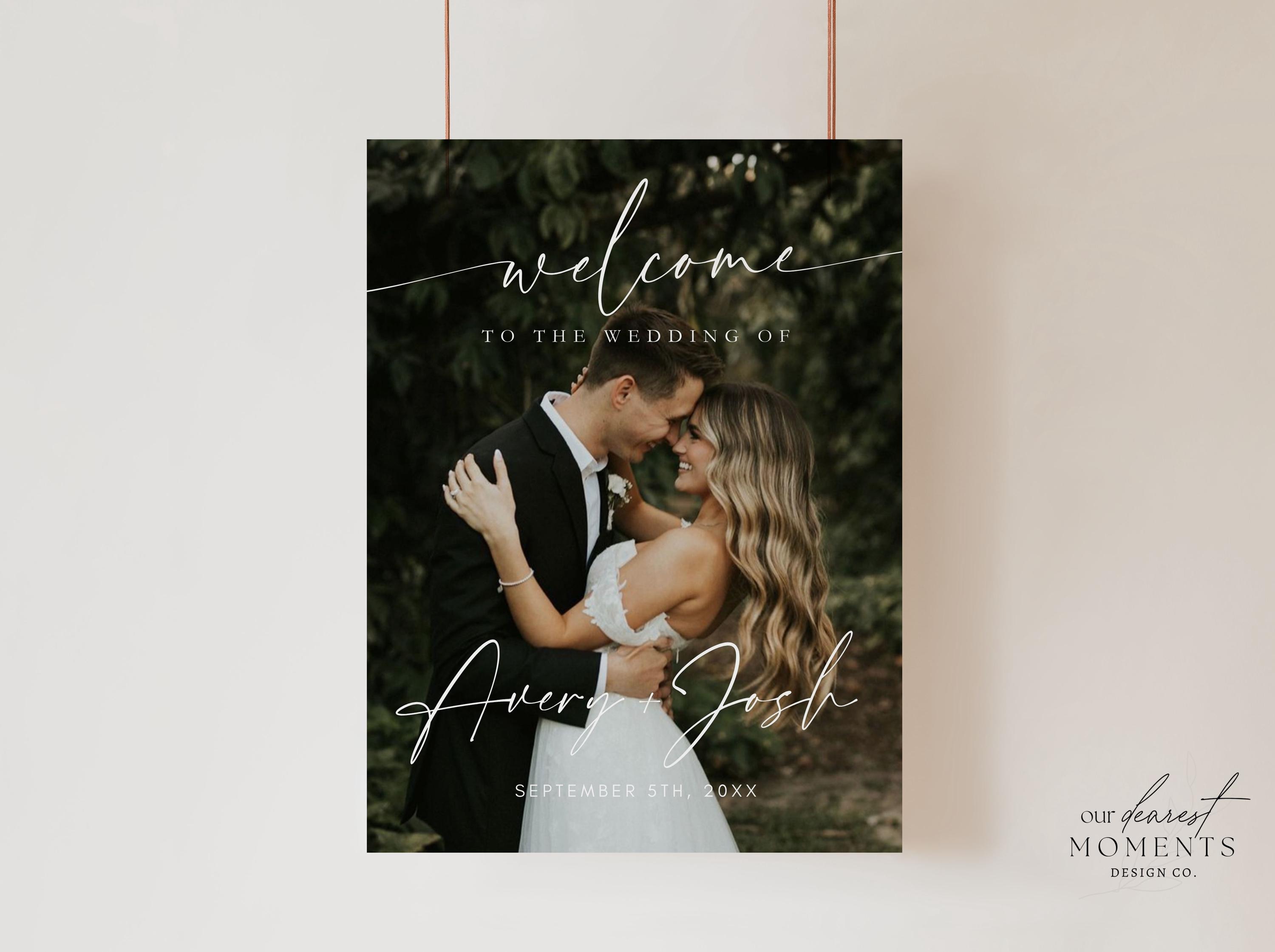 EDITABLE Wedding Welcome Sign, Photo Welcome Wedding Sign Template ...