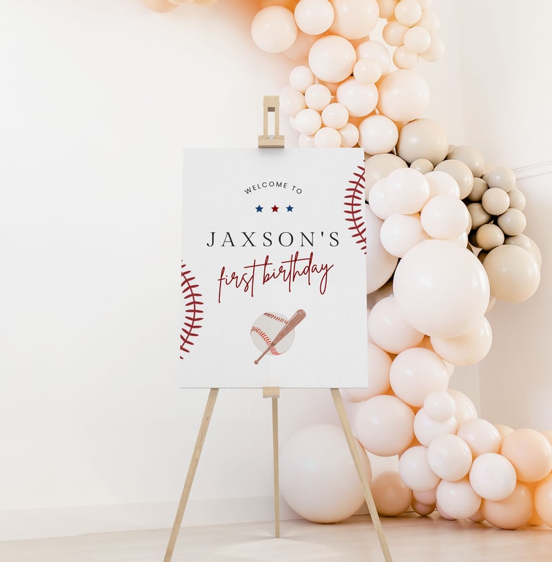 Rookie Year Birthday Bundle First Birthday Bundle for Boy Rookie Year Party Package 1st Birthday Bundle for Boy Rookie Year Boho Baseball image 5