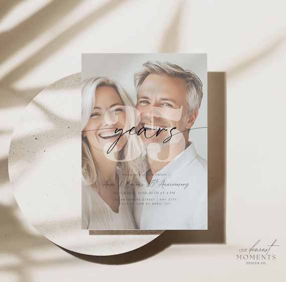 35th Anniversary Invitation 35th Wedding Anniversary Invite Photo