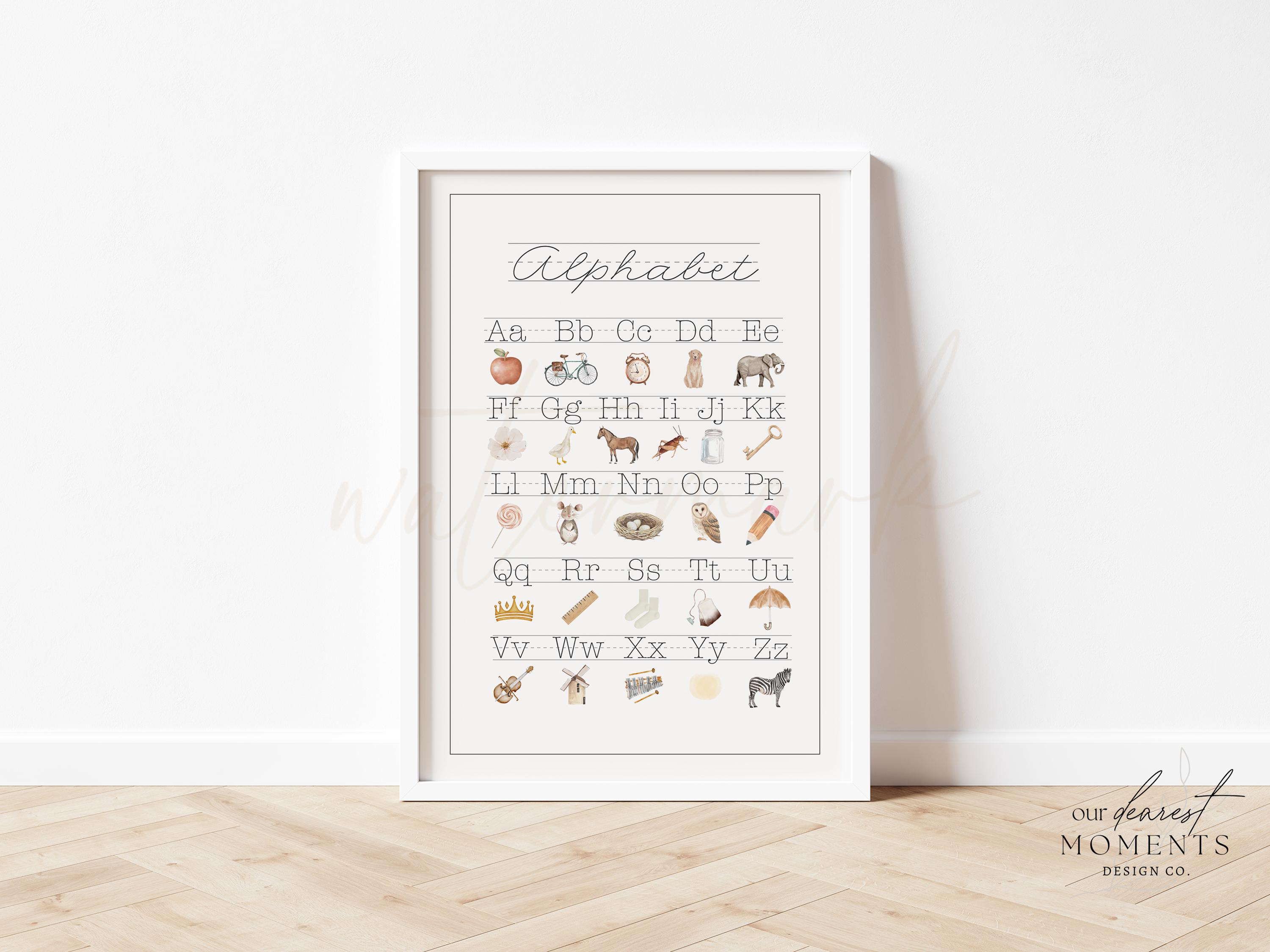 Alphabet Printable Poster 5 Sizes ABC Sign Classroom Digital Instant ...