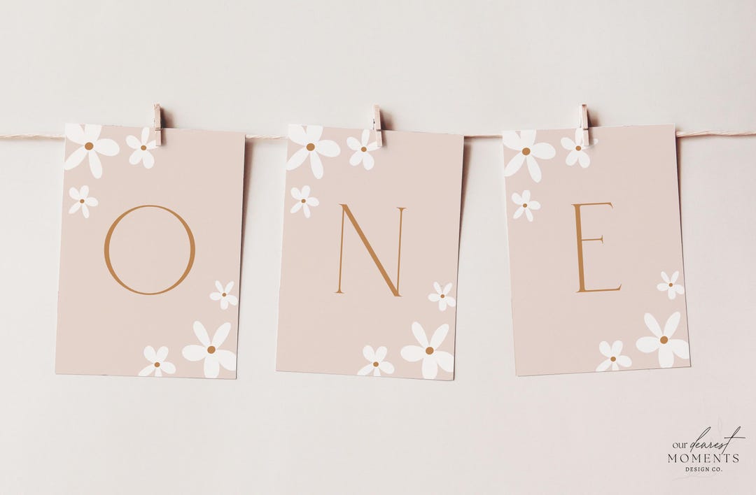 Daisy Boho First High Chair Banner Printable Party First Birthday ...