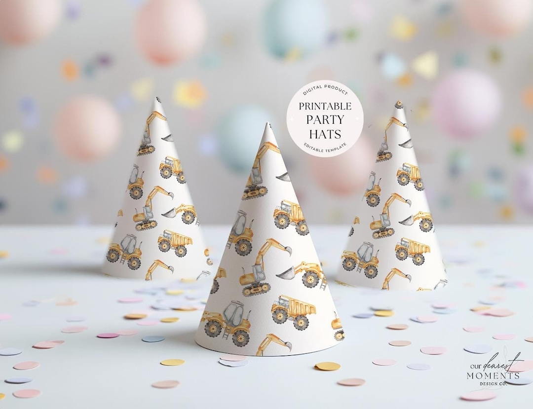 Printable Construction Party Hat Construction Boy Birthday Hat Dump ...