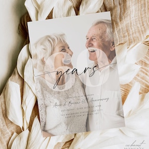 60th Anniversary Invitation 60th Wedding Anniversary Invite with Photo Instant Download Printable Editable Template Sixty Years Minimalist