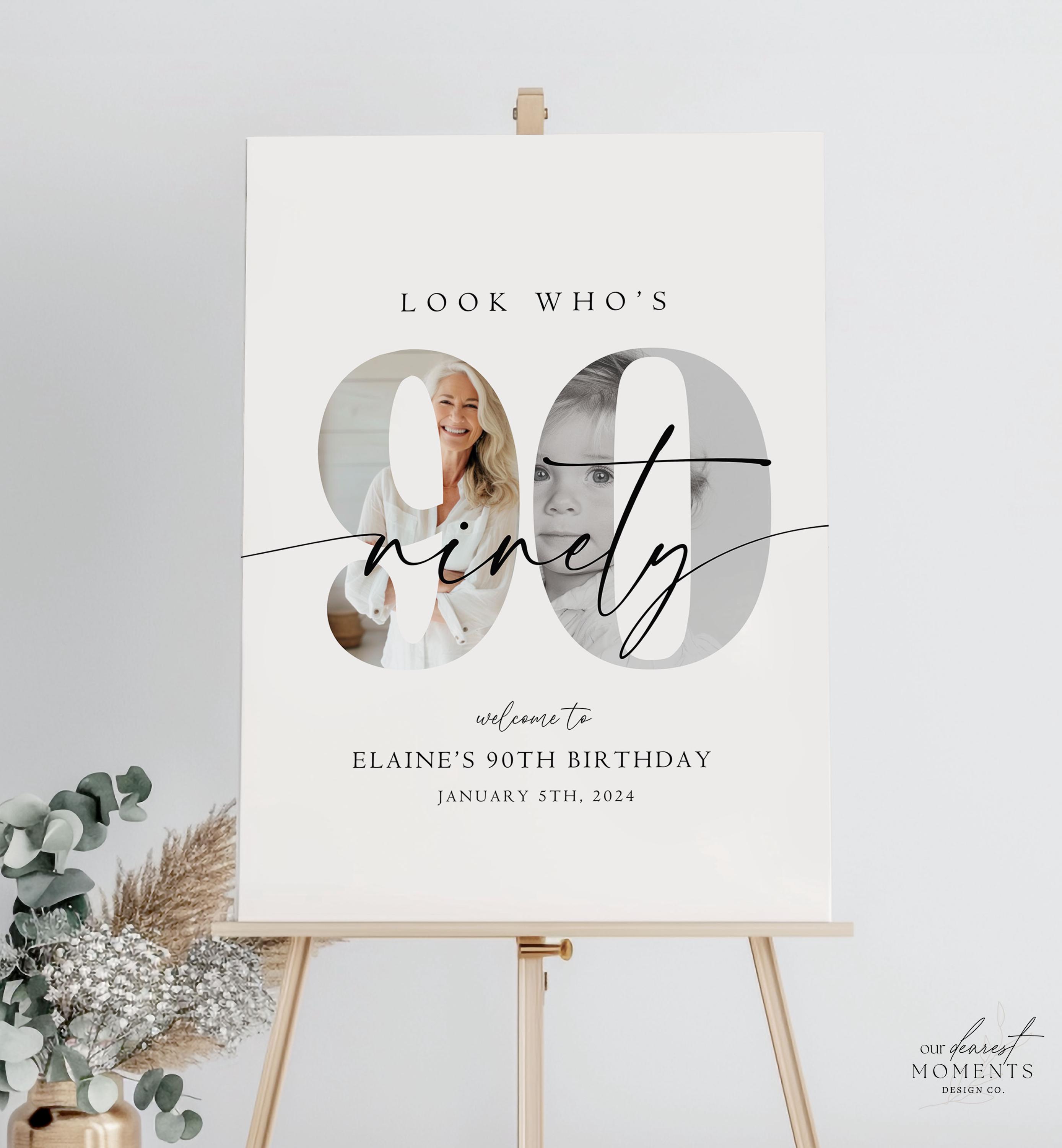 EDITABLE 90th Birthday Welcome Sign Look Who's 90 Welcome Poster ...
