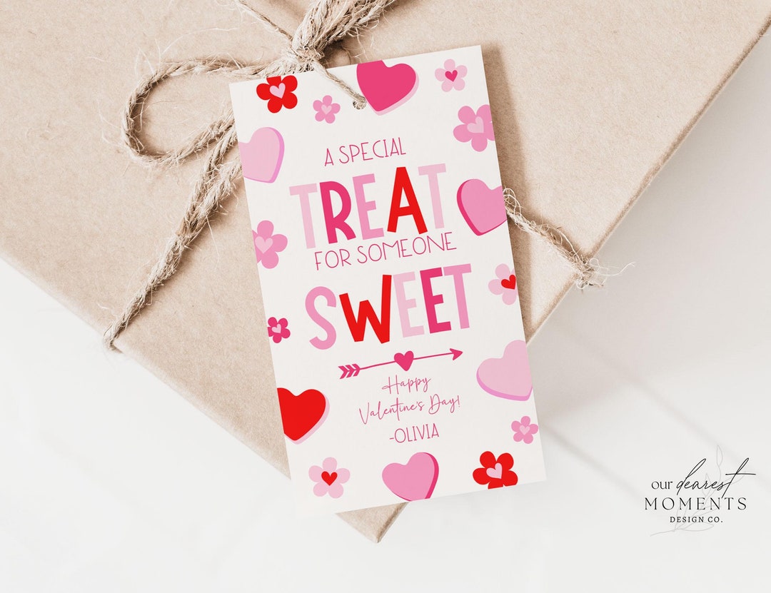 EDITABLE Valentine's Day Tag Valentines Sweets Favor Tag Kids School ...