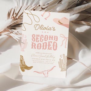 Editable Second Rodeo Birthday Invitation Girl Rodeo 2nd Birthday Invite Cowgirl Western Birthday Invite Rodeo 2 nd Birthday Retro Wild West