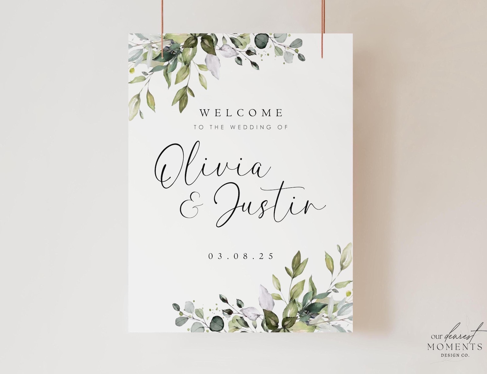Editable Wedding Welcome Sign Template Minimalist Modern Digital ...