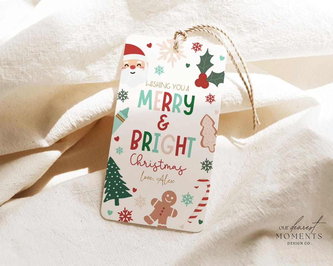 Editable Thank You Kids School Christmas Gift Tag Template Printable ...