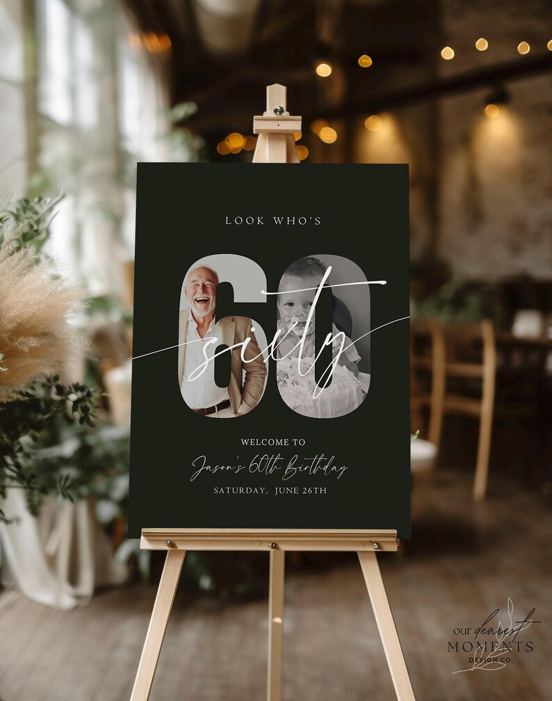 EDITABLE 60th Birthday Welcome Sign Look Who's 60 Welcome Poster ...