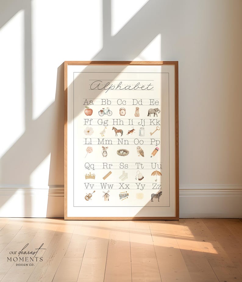Alphabet Printable Wall Art Poster 5 Sizes ABC Sign Classroom Digital ...