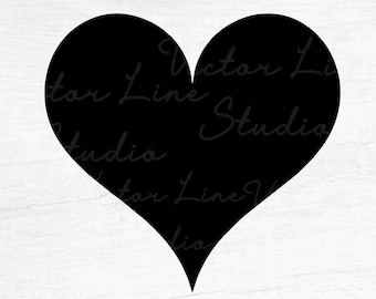 Heart - Instant Digital Download - svg, png, eps, pdf, dxf files - Love, Valentine's Day, Wedding