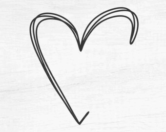 Hand Drawn Open Heart - Instant Digital Download - svg, png, eps, pdf, dxf files - Scribble Heart, Doodle Heart, Sketch, Love, Valentine's