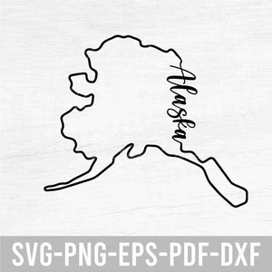 Alaska Home State Outline - Instant Digital Download - svg, png, eps, pdf, dxf files - Proud Alaskan, Love Alaska, Native