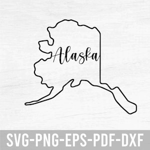 Alaska Home State Outline - Instant Digital Download - svg, png, eps, pdf, dxf files - Proud Alaskan, Love Alaska, Native