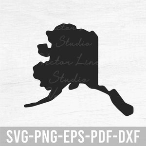 Alaska State Silhouette - Instant Digital Download - svg, png, eps, pdf, dxf files - Proud Alaskan, Love Alaska, Native