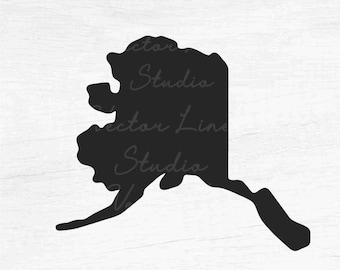 Alaska State Silhouette - Instant Digital Download - svg, png, eps, pdf, dxf files - Proud Alaskan, Love Alaska, Native