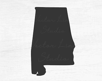 Alabama State Silhouette - Instant Digital Download - svg, png, eps, pdf, dxf files - Proud Alabaman, Love Alabama, Roll Tide, Native