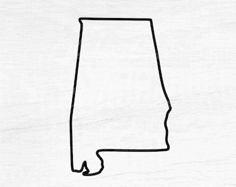 Alabama State Outline - Instant Digital Download - svg, png, eps, pdf, dxf files - Proud Alabaman, Roll Tide