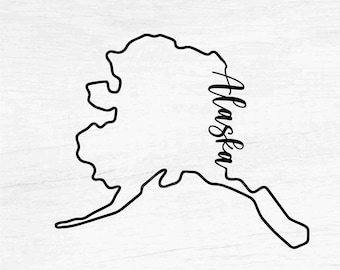 Alaska Home State Outline - Instant Digital Download - svg, png, eps, pdf, dxf files - Proud Alaskan, Love Alaska, Native