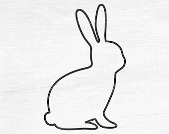 Easter Bunny Outline - Instant Digital Download - svg, png, eps, pdf, dxf files - Easter, Rabbit, Peter Cottontail