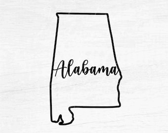 Alabama Home State Outline - Instant Digital Download - svg, png, eps, pdf, dxf files - Proud Alabaman, Love Alabama, Roll Tide, Native