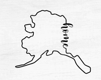Alaska Home State Outline - Instant Digital Download - svg, png, eps, pdf, dxf files - Proud Alaskan, Love Alaska, Native