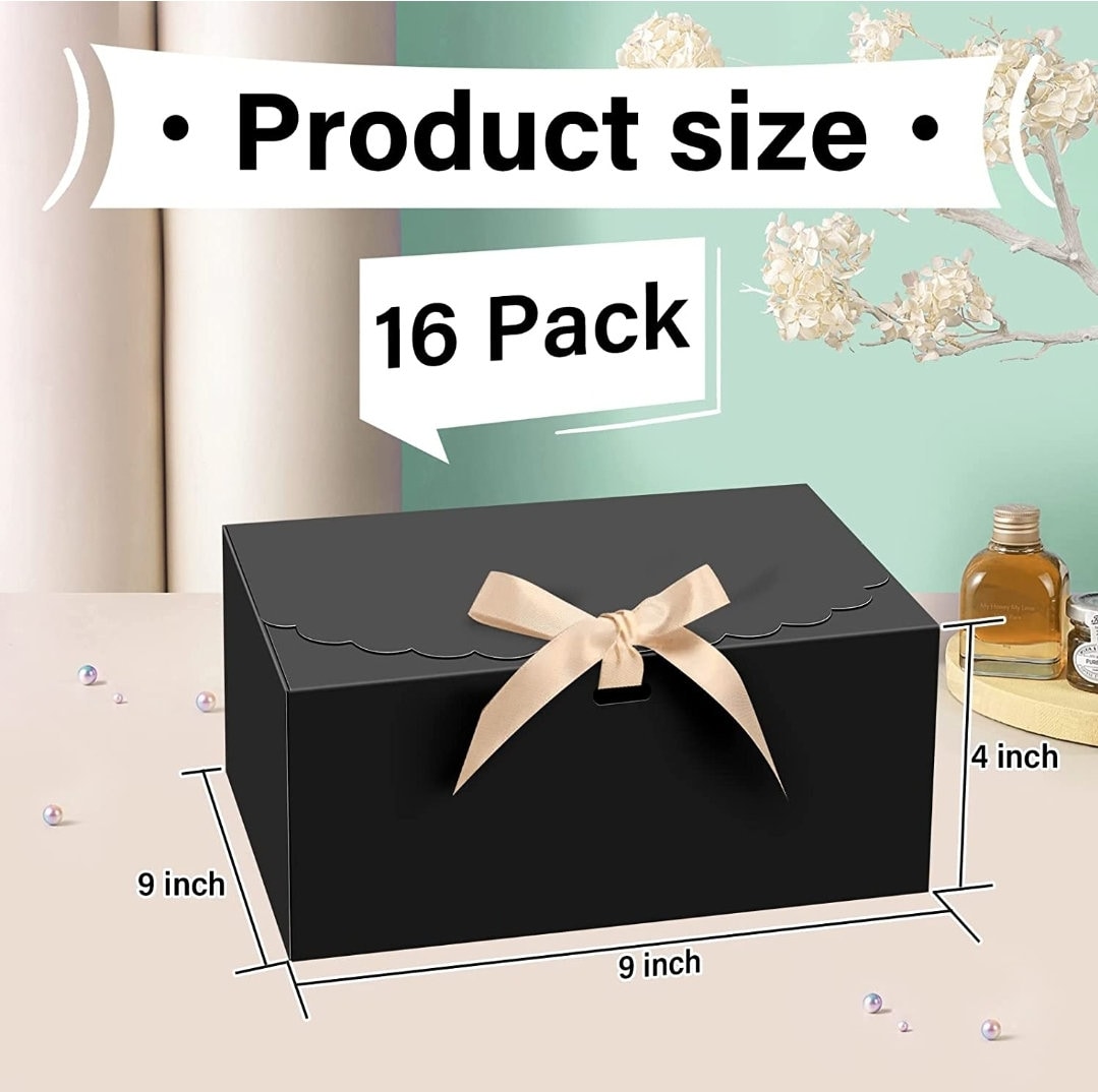 SOSFKIM Geschenkboxen 24 Stück 20,3x10,2x10,2 Cm | Weiße Papierboxen Mit Deckel & Band Für Süßigkeiten