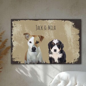 Haustier Portrait, Hundeportrait nach Foto, Hundeportrait vom Foto, Hundeportrait, Geschenk für Tierbesitzer, Hunde Illustration, Rustikaler Hunde Kunstdruck