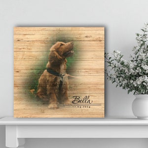 Custom Dog Canvas Wall Art, Dog Portrait, Pet Dog Wall Art, Dog Owner Gift for Dog Mom, Pet Lover Gift for Christmas, Pet Loss Gift