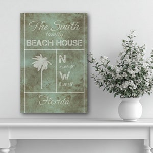 Custom Beach House Wall Art Personalized Rustic Beach House Gift, Beach House Sign, Beach House Wall Decor, Custom Rustic Last Name Wall Art