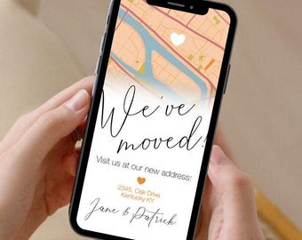 Personalized New Address Ecard, Custom Moving Announcement Digital Card, Custom We're Moving Electronic Card, Social Media Announcement,,