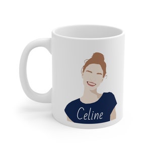 Retrato minimalista sem rosto personalizado, presente de dia dos namorados, caneca de café com retrato minimalista, retrato sem rosto de desenho animado, retrato sem rosto