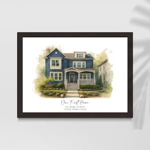 Home Portrait, Einweihungsgeschenk, Haus Gemälde, Einweihungsgeschenk, Haus Gemälde, digital Gemälde, Haus Gemälde, Haus Portrait, Realtor Geschenk, Wandbild