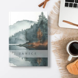 Personalized Mountain View Journal Custom Travel Notebook Custom Journal Personalized Diary Hardcover Journal with name Personalized Gift