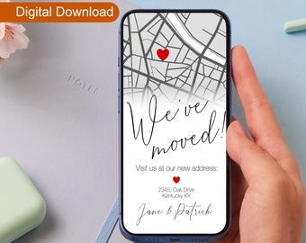 Custom Moving Announcement Digital Card, Personalized New Address Ecard, Custom We're Moving Electronic Card, Social Media Announcement,,