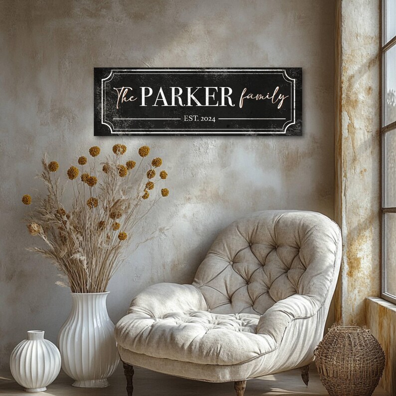 Family Established Sign, CUSTOM Family Name Sign, Black Farmhouse Decor ...
