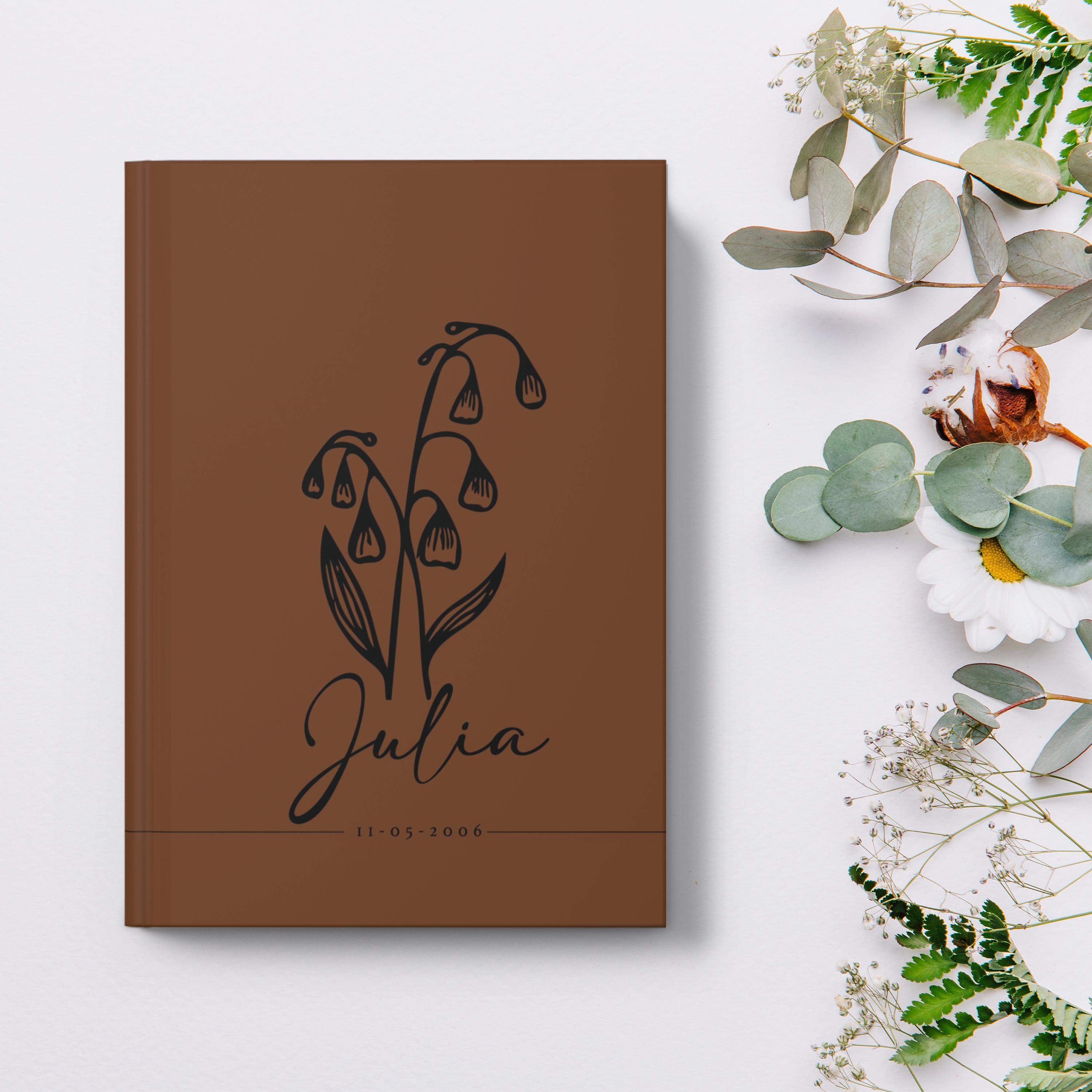 Custom Birth Flower Journal, Personalized Name Notebook, Gift for ...