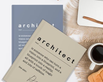 Personlig anteckningsbok för arkitekter, arkitektdefinition, arkitektanteckningsbok, present till arkitektstudent, lärare, examenspresent, present till arkitekturälskare