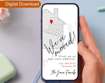 Custom Moving Announcement Digital Card, Personalized New Address Ecard, Custom We're Moving Electronic Card, Social Media Announcement