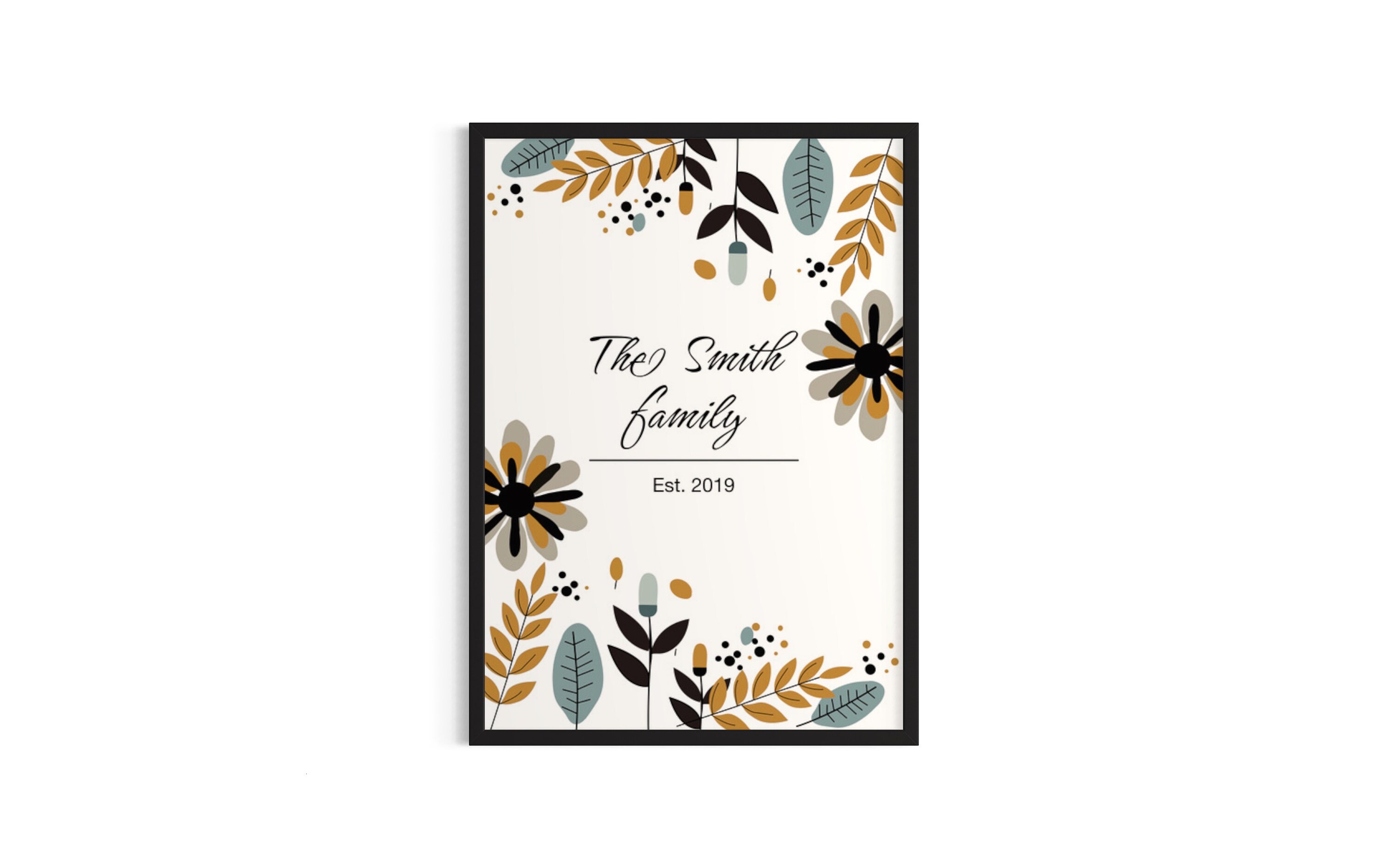 Personalised Family Name Print Wall Art, Family Names Sign