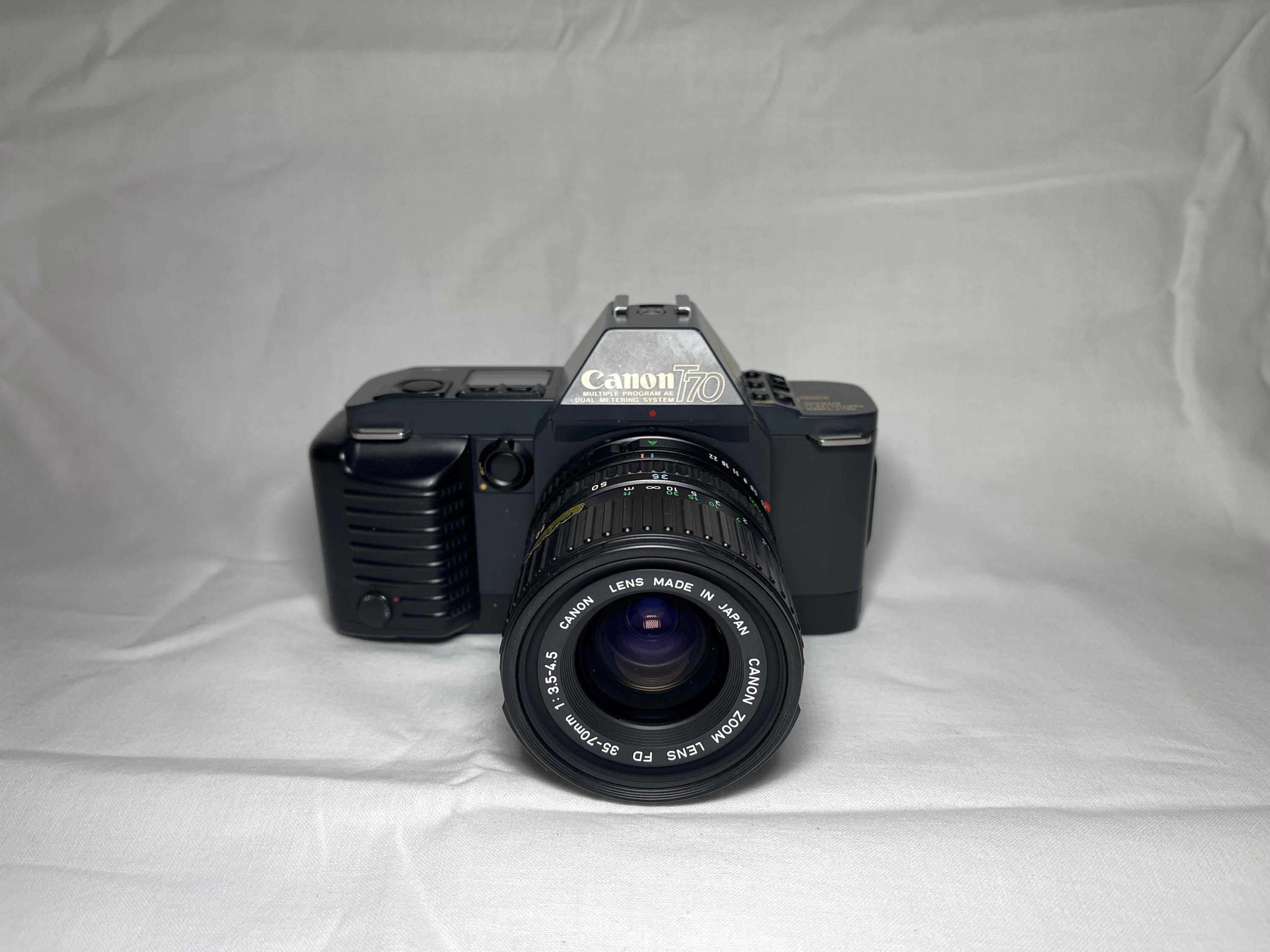 Canon T70 Avec Objectif FD 35-70mm – Argentique, état Correct
