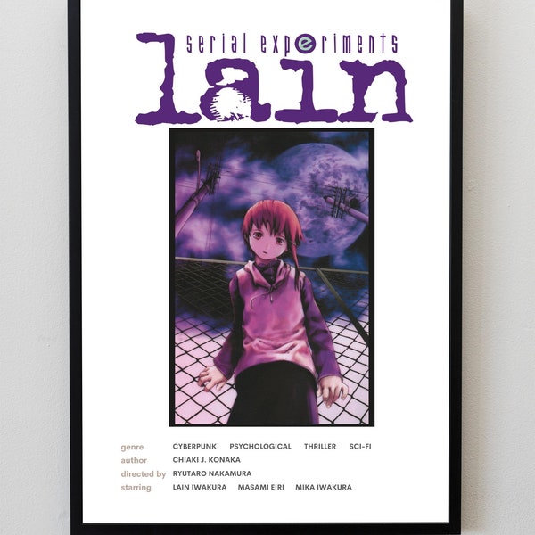 Serial Experiments Lain Anime Poster, Anime Manga Poster Gift, Gift For AnimeLover, Room Decor, Anime Room Poster, Lain Iwakura, Masami Eiri