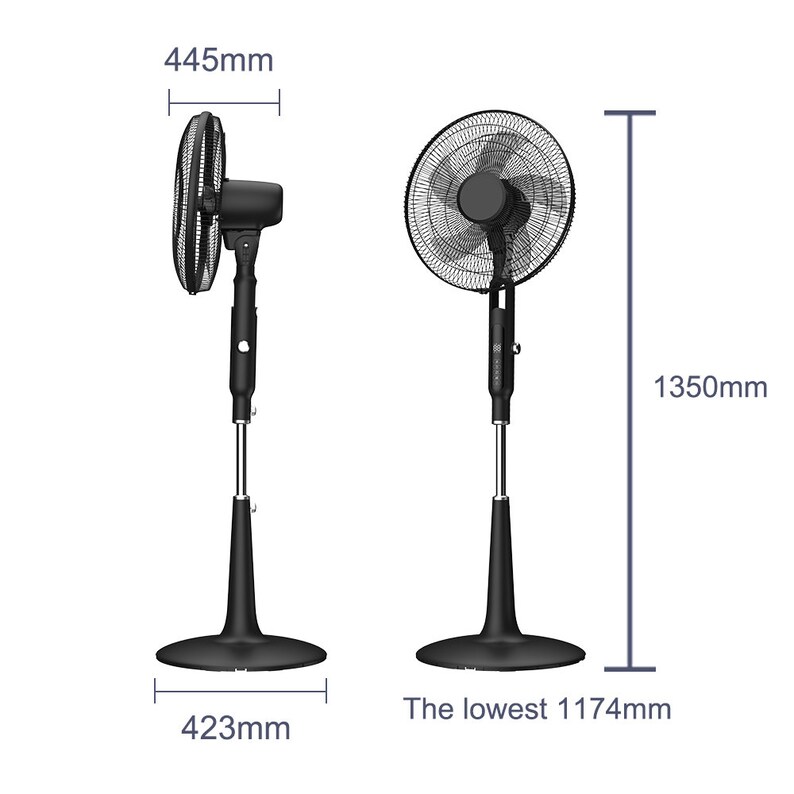 Topson 16inch Standing Pedestal Fan Remote Control, Air Cooling, 10