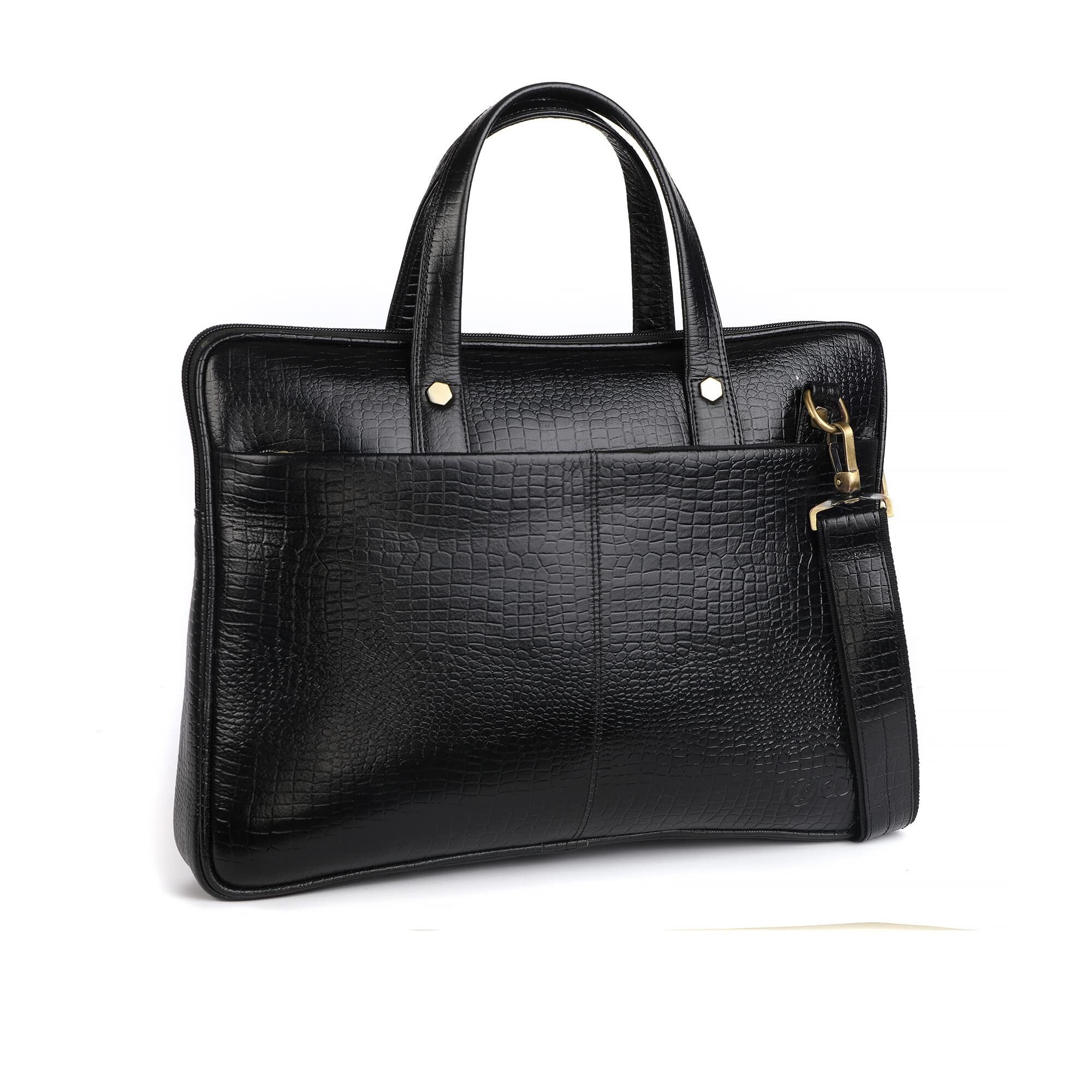 Luxury Designer Printed Leather Looking Laptop Bag Adjustable Shoulder Strap
