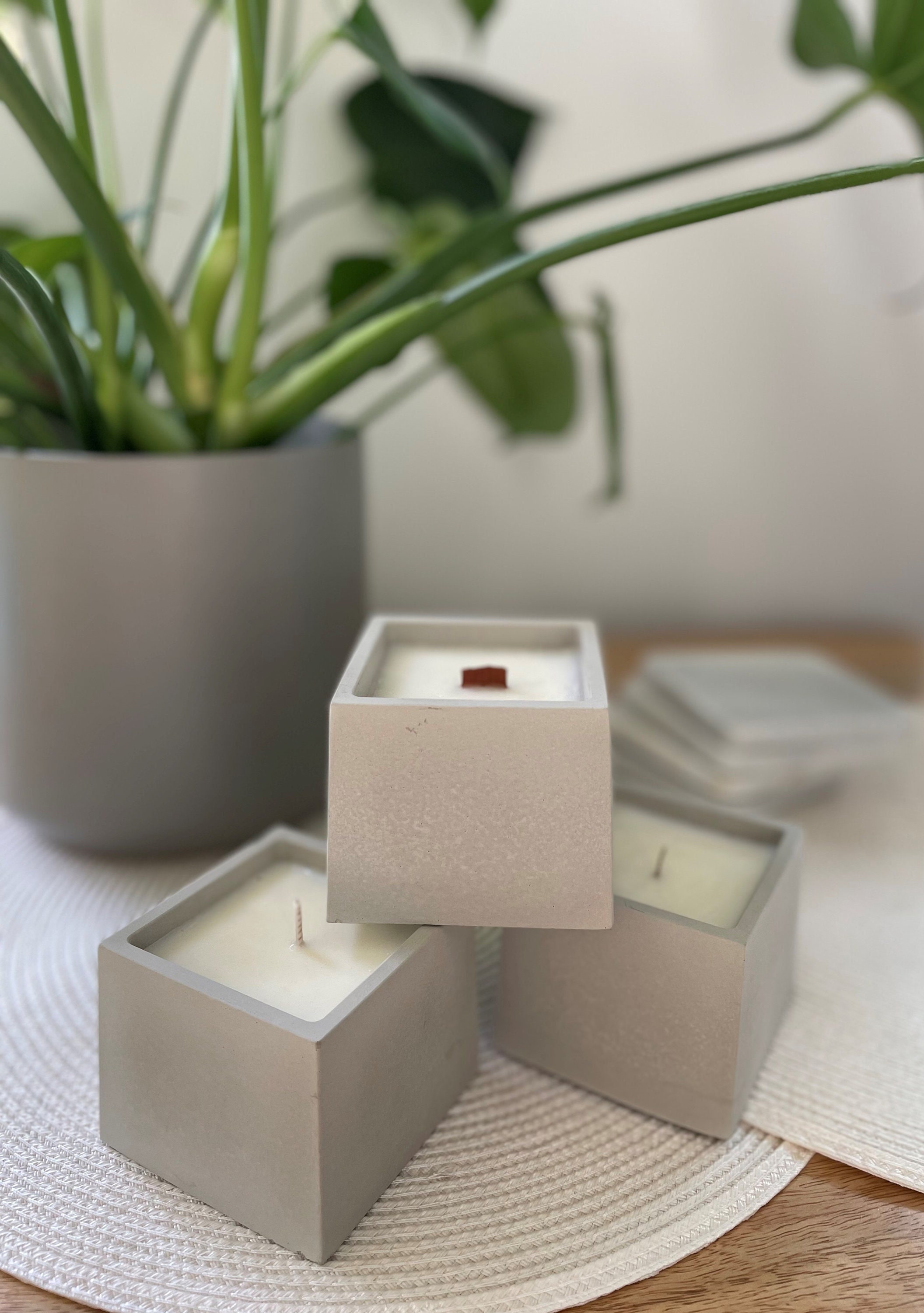 Square Jar Candles Etsy
