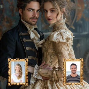 Custom Royal Couple Portrait from Photo, Personalized King and Queen Portrait, Best gift for couple, Digital download